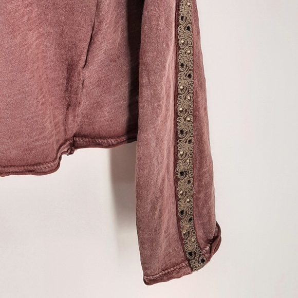 Free People Embroidered Long Sleeve Blouse Small - Picture 7 of 9